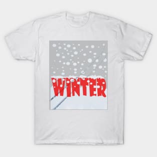 Winter scene with snow track T-Shirt
